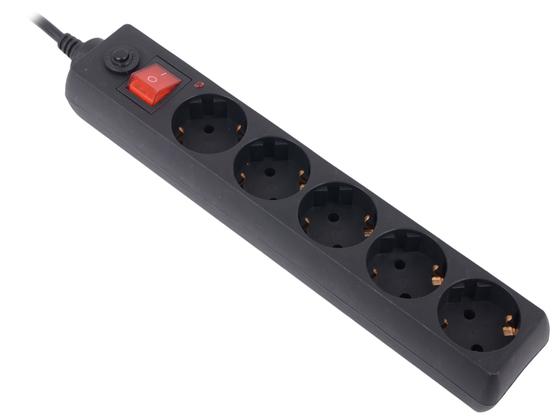 Сетевой фильтр Buro 500SH-3-B 3м (5 розеток) черный (коробка)