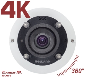 BD3990FL2 внутренняя купольная панорамная IP-камера видеонаблюдения со встроенным микрофоном Beward