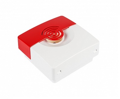 ОПОП 2-35 12В (корпус бело/красный) оповещатель охранно-пожарный звуковой (20 шт/уп) Рубеж