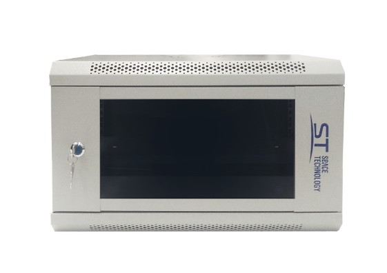 ST-NC6U01 (СЕРЫЙ) С ПОЛКОЙ (версия 2) шкаф телекоммуникационный 19" настенный/напольный 6U Space Technology