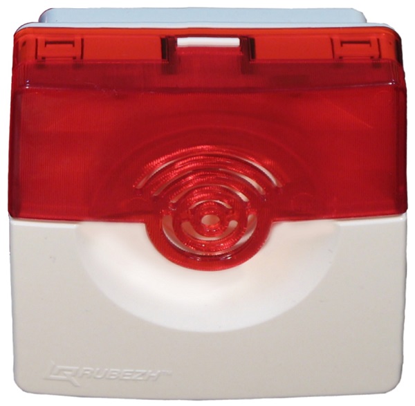 ОПОП 124-7 12В (корпус бело/красный) оповещатель охранно-пожарный свето-звуковой Рубеж