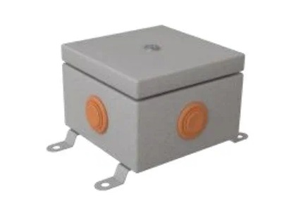 076-450  Коробка монтажная огнестойкая металлическая герметичная IP54 КМОМГ (4к х 10мм) 100х100х60 IP 54 (3 ввода) ПожТехКабель