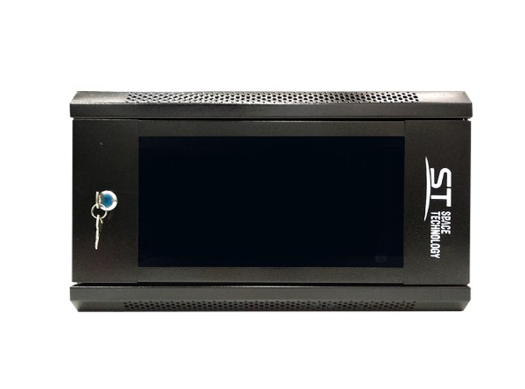 ST-NC6U01 (ЧЕРНЫЙ) С ПОЛКОЙ (версия 2) шкаф телекоммуникационный 19" настенный/напольный 6U Space Technology