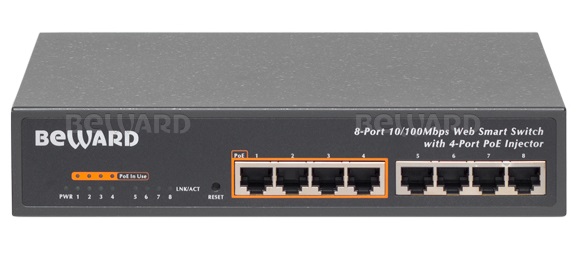 STW-8P4 управляемый Web/Smart коммутатор 8-ми портовый Beward
