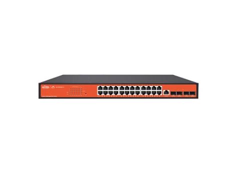 WI-PCMS528F-L3 управляемый коммутатор, PoE бюджет 370Вт, 24GE PoE, 4SFP+ 10G, Cloud, Wi-Tek