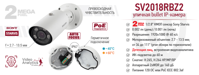 Рекомендуем! IP-камера SV2018RBZ2 с детекцией лиц Рекомендуем! IP-камера SV2018RBZ2 с детекцией лиц