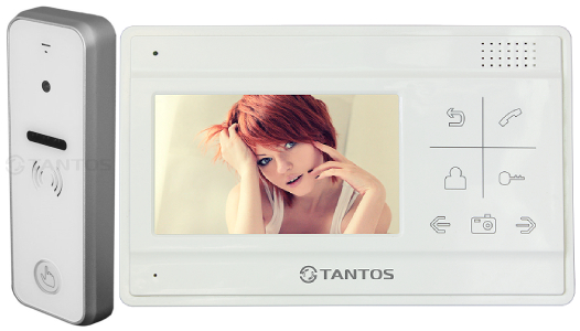 iPanel 1 (White) с ИК подсветкой + LILU SD комплект видеодомофона Tantos