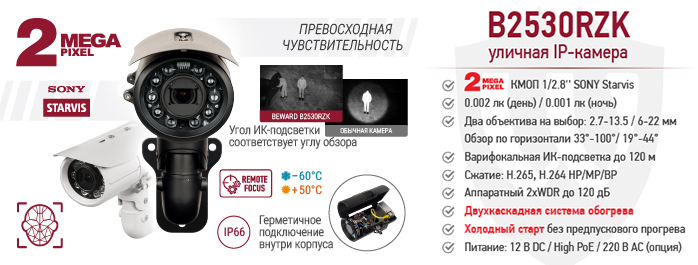 IP-камера B2530RZK с функцией “Холодный старт”