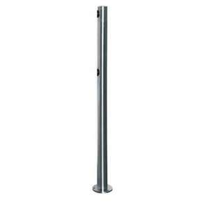 PERCo-BH02 2-00 односторонняя стойка с 2-мя отверстиями для крепления патрубков, нержавеющая сталь
