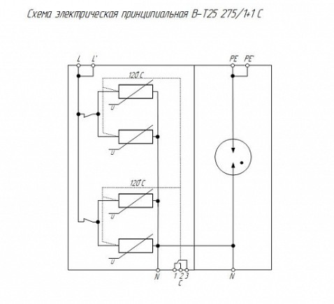 В01022 двухполюсное В-Т25 275/1+1 С УЗИП ХАКЕЛЬ