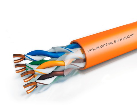 202-018 кабель витая пара LAN U/UTP 4x2x24AWG (0,48 мм) кат.5е (305 м) LSZH (оранжевый) Standard Пожтехкабель СКС ()