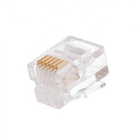 NETLAN RJ12/6P6C коннектор  под витую пару, кат.3 (класс С) EC-UP6P6C-UC-003-TR-1000