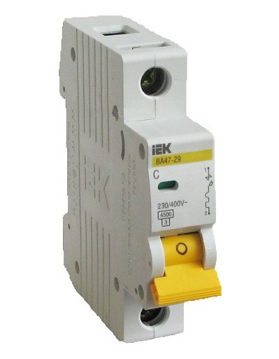 MVA20-1-006-C Авт. выкл.ВА47-29 1P C 6А 4,5кА модульном исполнении, автомат IEK