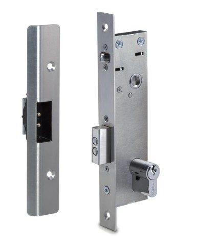 PERCo-LBP85.2 замок электромеханический врезной для двери из алюминиевого профиля PERCo