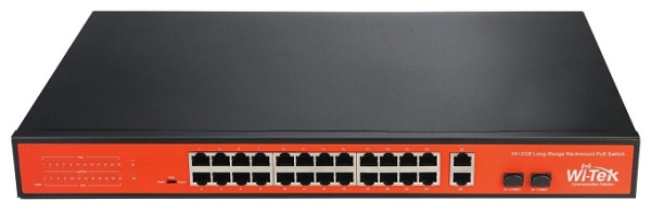 WI-PS526G порты 24 PoE FE + 2 Combo GE/SFP сетевой коммутатор Wi-Tek