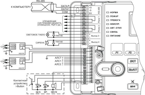 ППКОП 011249-2-1 "Рубеж-2ОП" прибор приемно-контрольный охранно-пожарный адресный (10 шт/уп) Рубеж