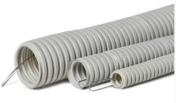 710-001 Труба гофр. тяжелая самозатух. ТГТ СЗ  ПВХ(нг) 16 мм с зондом (100 м) ПожТехКабель