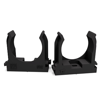 PR13.0408 крепеж-клипса для труб атмосферостойкая для прямого монтажа черная в п/э d32 мм (25шт/500шт уп/кор) Промрукав