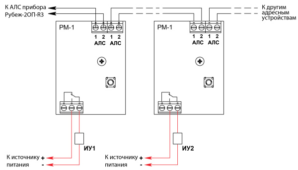 РМ-1С-R3 адресный релейный модуль силовой (10 шт/уп) Рубеж