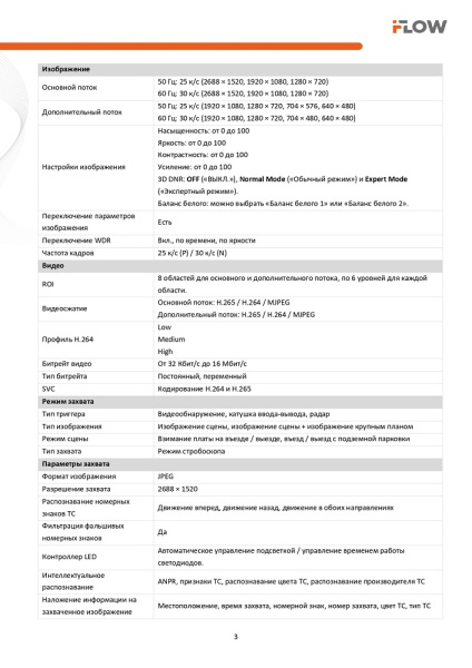 F-TA-M21-GI1/0832 2Mп IP-камера видеонаблюдения с функцией распознавания номеров автомобиля iFlow