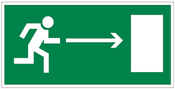 Е03 Знак "Направление к эвакуационному выходу направо" 150х300 фотолюм, пленка