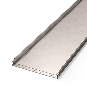 PR16.2401 лоток неперфорированный Стандарт INOX (AISI 409) 400х50х3000 (1,0 мм) (6 м/уп) Промрукав