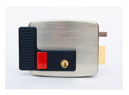 AT-EL101GF.1 (открывается внутрь, петли слева) (серебро) замок электромеханический накладной ACCORDTEC