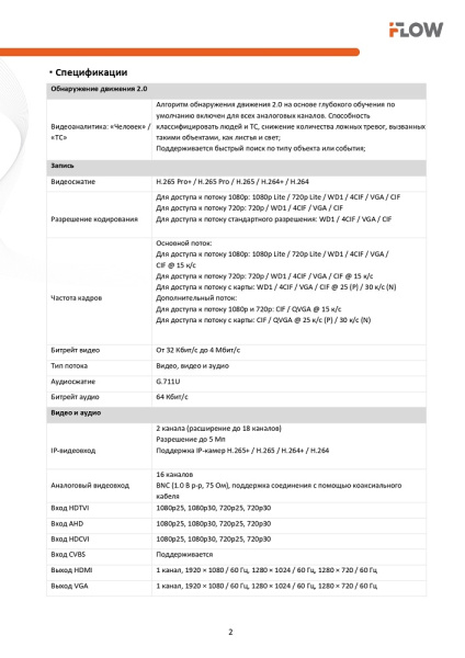 F-HR-1162 (Аналог DS-H116GA) 16-ти канальный гибридный HD-TVI регистратор c технологией AoC  iFlow
