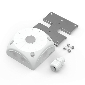 60-0505-9003-П-ВМУ Коробка распределительная 60-0505-9003-П-ВМУ для видеокамер двухкомпонентная с мембранами белая 100х100х50 с пластиной и муфтой Про