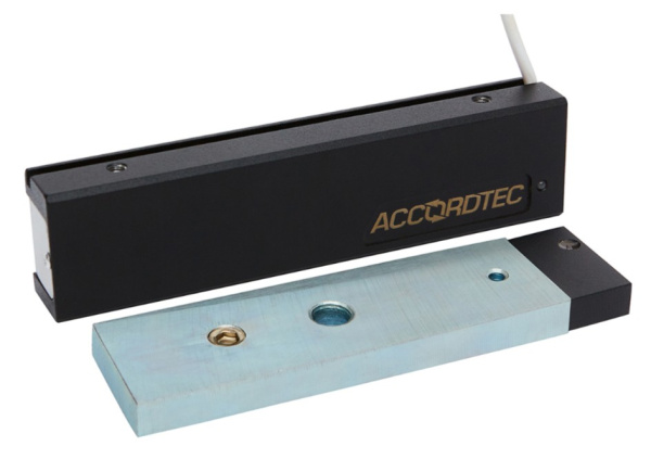 ML-200K-3 Premium Black с планкой (черный) Замок электромагнитный ACCORDTEC
