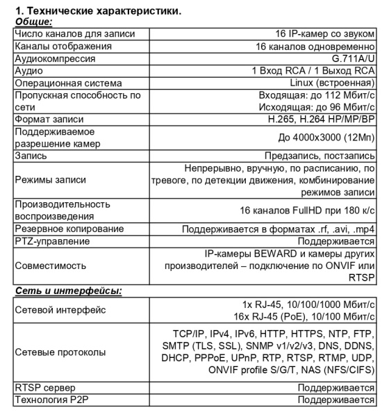 RK1116-P IP-видеорегистратор 16-ти канальный Beward