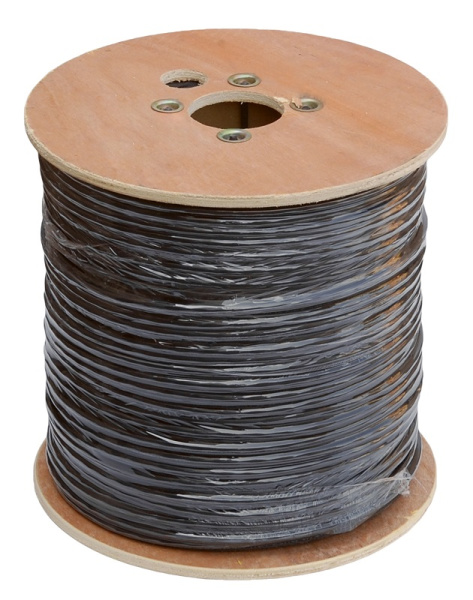 EC-UU004-5E-PE-SW-BK кабель NETLAN U/UTP 4 пары, Кат.5е, внешний с тросом, черный (305 м /бухта)