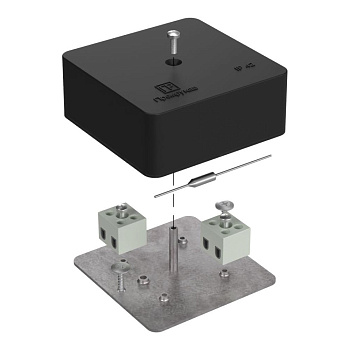 40-0450-9005-FR1.5-4-П коробка огнестойкая для кабель-канала 40-0450-FR1.5-4-П Е15-Е120 с термопредохранителем RAL9005 75х75х30 (87 шт/кор) Промрукав