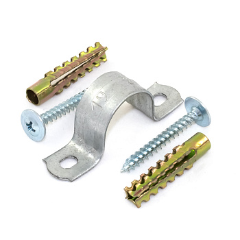 PR08.5000 комплекты для крепления ОКЛ с использованием самореза, дюбеля и скобы СМД d12-13 мм (100 шт) Промрукав