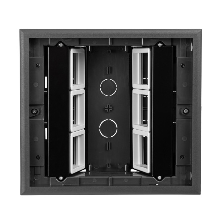 DR-PRO-015211 лючок напольный, 12 (2x6) модулей, вертикальный, пластиковая крышка, серый Datarex