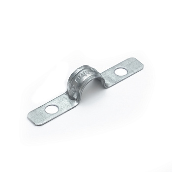 PR13.02434 скоба металлическая двухлапковая усиленная противопожарная СМДУ d12-13 мм отв. d 6,5 мм (100шт/1400шт уп/кор) Промрукав