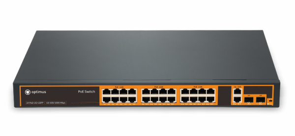 U1I-24G/2G/2S неуправляемый PoE-коммутатор Optimus 