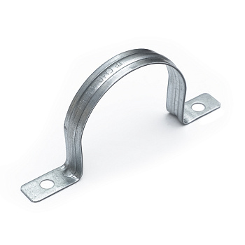 PR13.02443 скоба металлическая двухлапковая усиленная противопожарная СМДУ d60-63 мм отв. d 6,5 мм (50шт/200шт уп/кор) Промрукав