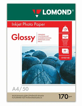Фотобумага 0102142 A4/170г/м2/50л./белый глянцевое для струйной печати Lomond