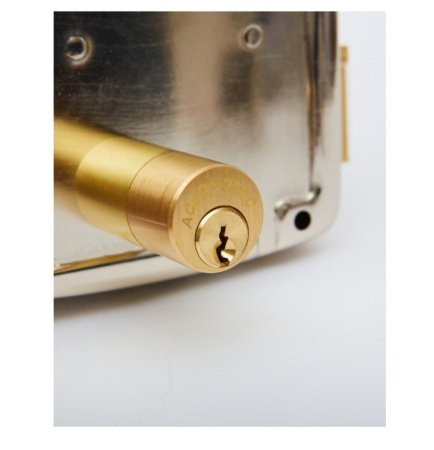 AT-EL101GF.1 (открывается внутрь, петли слева) (серебро) замок электромеханический накладной ACCORDTEC