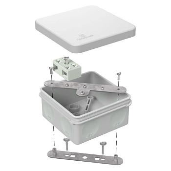 60-0210-7035-FR6.0-4-2-Р коробка огнестойкая разветвительная для о/п двухкомпонентная 60-0210-FR6.0-4-2-Р Е15-Е60 RAL7035 80х80х40 Промрукав