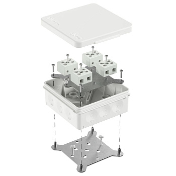 60-0303-9003-FR10.0-8 коробка огнестойкая для о/п двухкомпонентная 60-0303-FR10.0-8 Е15-Е120 RAL9003 100х100х40 (16 шт/кор) Промрукав