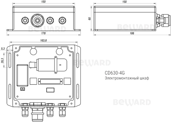 CD630-4G уличная цилиндрическая IP-камера видеонаблюдения с поддержкой 4G Beward