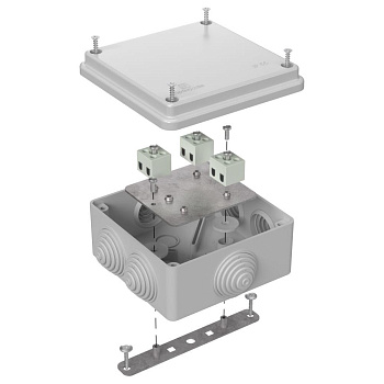 40-0300-7035-FR2.5-6 коробка огнестойкая для о/п 40-0300-FR2.5-6 Е15-Е120 RAL7035 100х100х50 (14 шт/кор) Промрукав