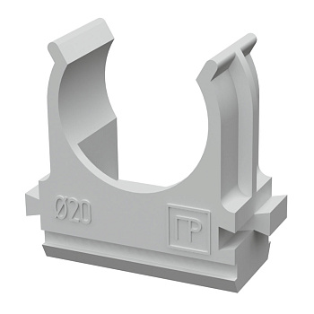 PR.02620 крепеж-клипса для труб АБС-пластик в п/э d20 мм (100шт/1500шт уп/кор) Промрукав