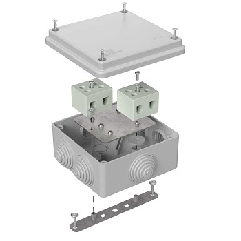 40-0300-7035-FR10.0-4 коробка огнестойкая для о/п 40-0300-FR10.0-4 Е15-Е120 RAL7035 100х100х50 (14 шт/кор) Промрукав