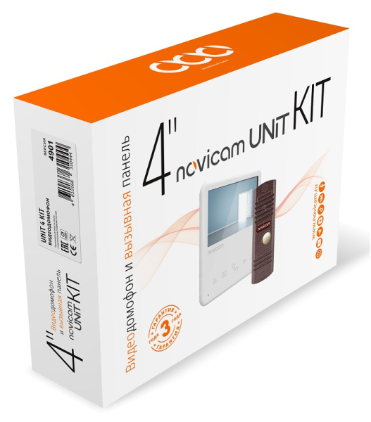 UNIT 4 KIT (ver.4901) комплект видеодомофона 4,3'' c вызывной панелью Novicam