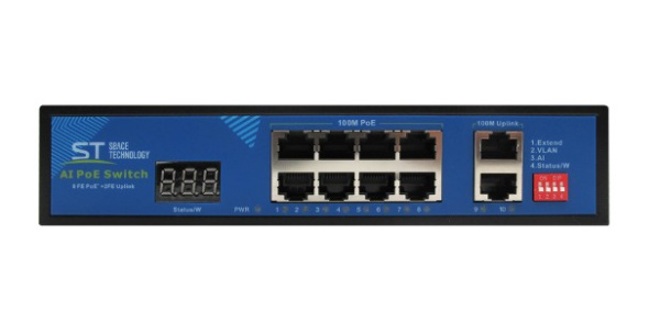 ST-S812POE (2M/150W/А/SC) PRO сетевой PoE коммутатор Space Technology