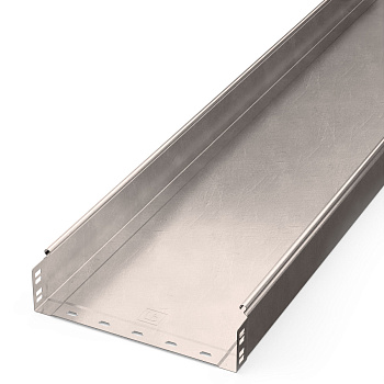 PR16.2399 лоток неперфорированный Стандарт INOX (AISI 409) 300х80х3000 (0,8 мм) (6 м/уп) Промрукав