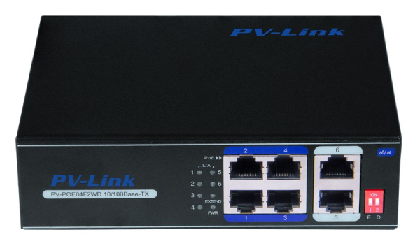 PV-POE04F2WD PV-Link (ver.2066) 6 портовый коммутатор 